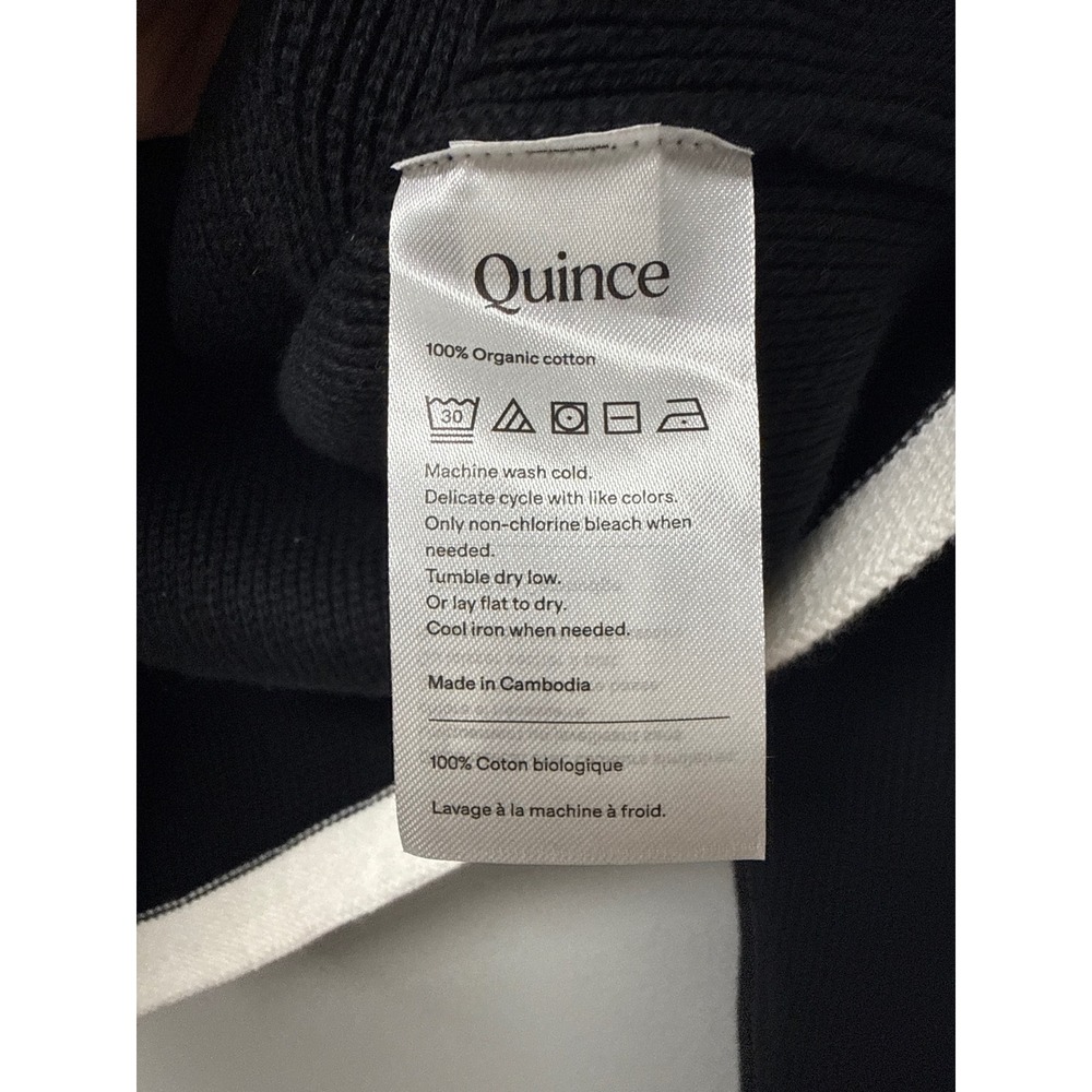 QUINCE 100% Organic Cotton Sweater Jacket Women S Cardigan Quiet Luxury Prep EUC - Picture 6 of 11